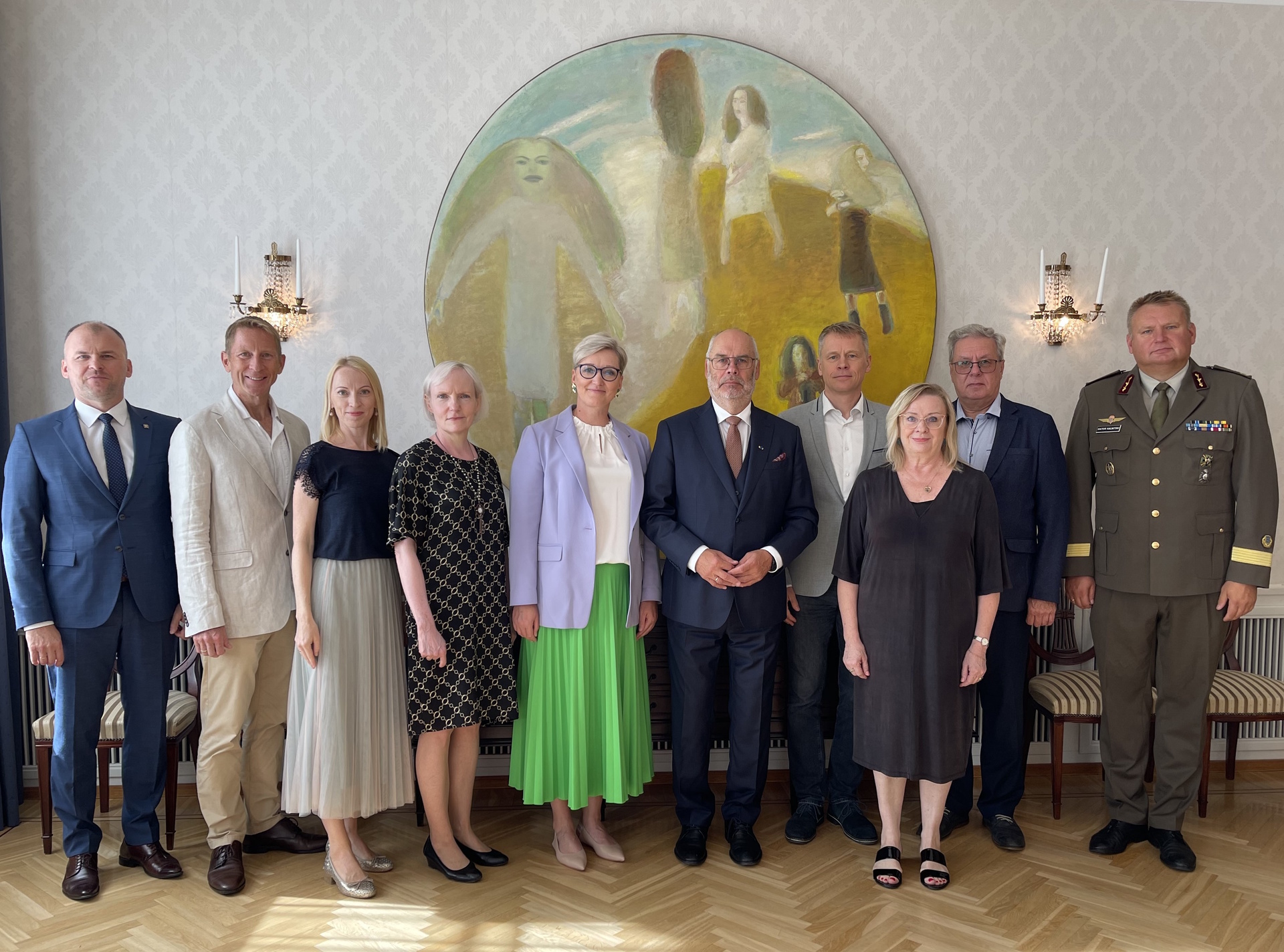 Eesti Rakenduskõrgkoolide Rektorite Nõukogu liikmed kohtumisel president Alar Karisega 15. augustil 2024. Foto: Vabariigi Presidendi kantselei